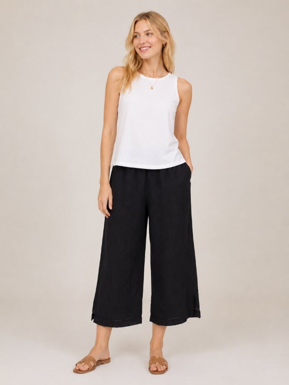 2/$30 Express High Rise Culottes Pant Large Black #A3456